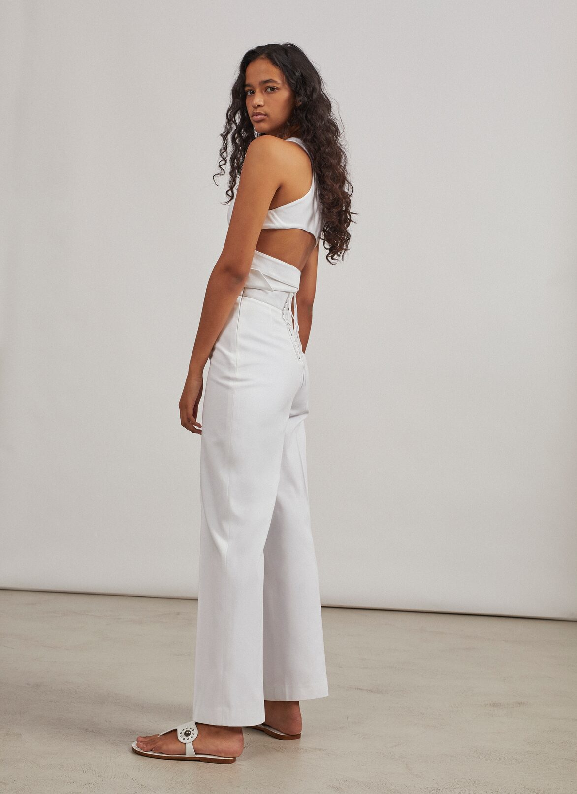 Edition 2004 The Corset Pants in cotton gabardine ALAÏA WHITE EDITION 2004 THE CORSET PANTS IN COTTON GABARDINE